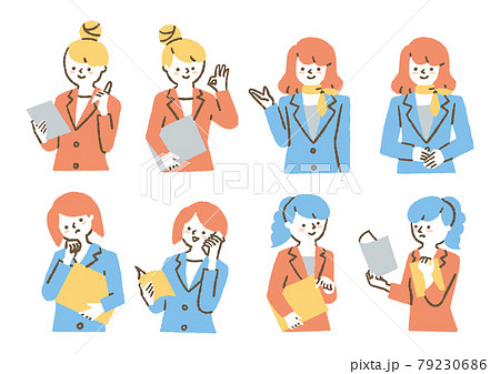 電話中のイラスト素材