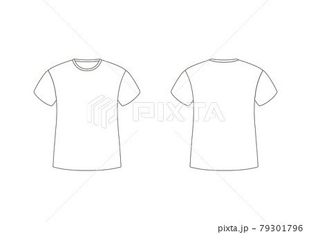 Short-sleeved baseball shirt / T-shirt template - Stock Illustration  [70016355] - PIXTA