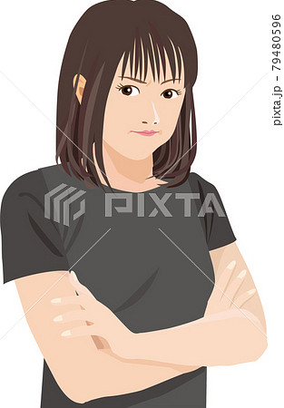 頬を膨らませるのイラスト素材 Pixta