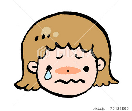女の子 泣く 悲しい 涙のイラスト素材