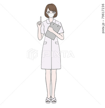 女性 看護師 マスク ナースのイラスト素材