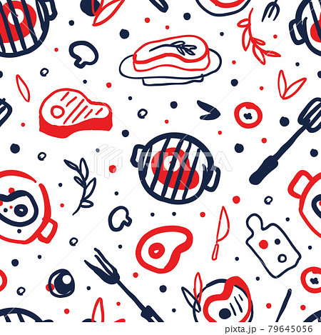 Meat cuts seamless pattern for butcher shop design