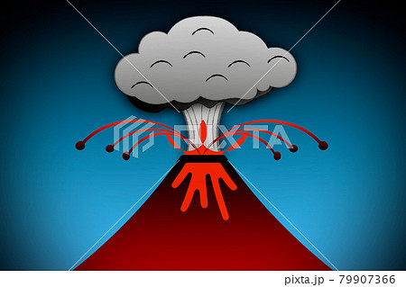 富士山噴火のイラスト素材