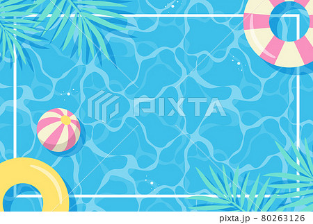 プールサイドのイラスト素材