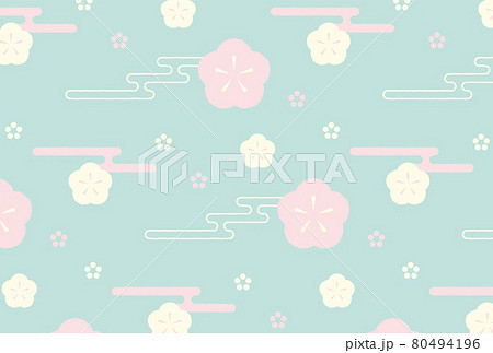 和柄 桃の花 梅 文様のイラスト素材 - PIXTA