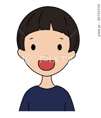 笑顔 顔 笑う 男の子のイラスト素材
