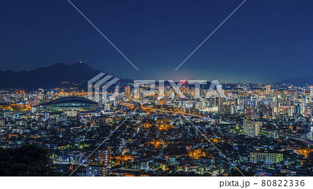 福岡市の夜景の写真素材