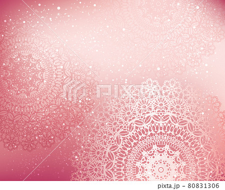 レース イラスト ピンク 背景の写真素材