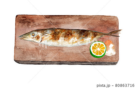 焼き魚のイラスト素材