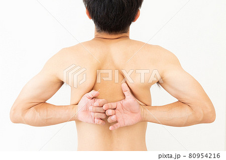 背中 男性の写真素材