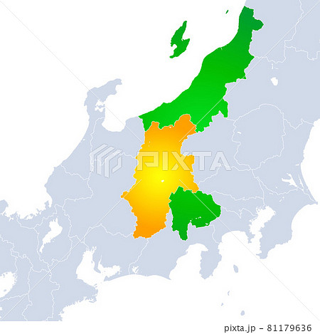 長野 長野県 地図 日本地図のイラスト素材