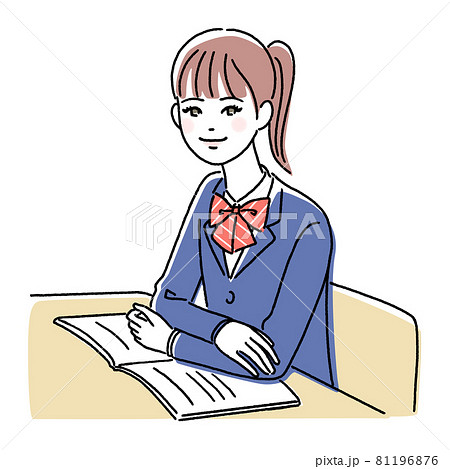 中学生 高校生 勉強 ベクターのイラスト素材