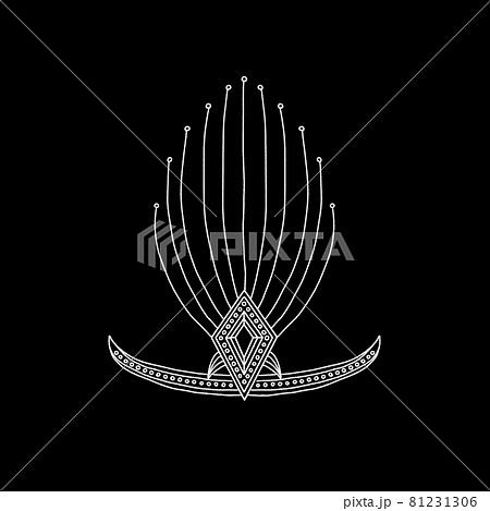 冠 王冠 モノクロ イラスト 白黒の写真素材