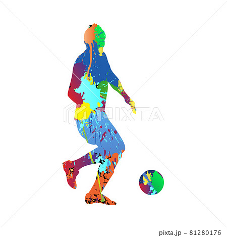 サッカー シルエット Soccer シュートのイラスト素材