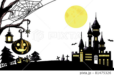 城 洋館 お城 ハロウィンのイラスト素材