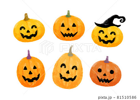 かぼちゃの顔のイラスト素材