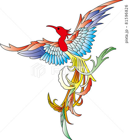 鳳凰 不死鳥 フェニックス 鳥のイラスト素材