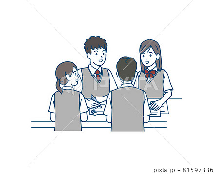 中学生 高校生 勉強 ベクターのイラスト素材