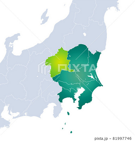関東 地図 関東地図 県境の写真素材