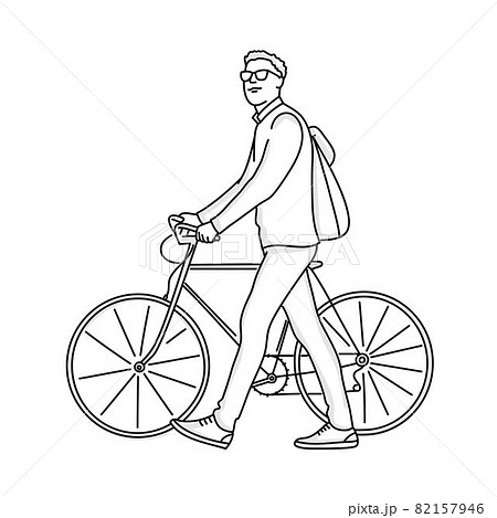 自転車に乗る人のイラスト素材