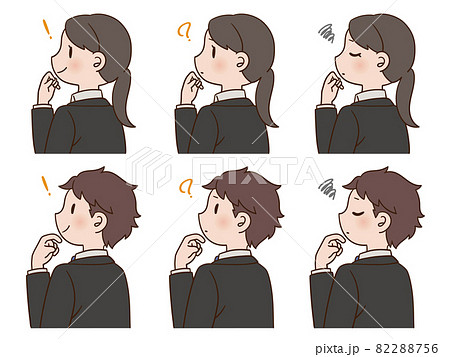悩む 考える 女の子 思案のイラスト素材