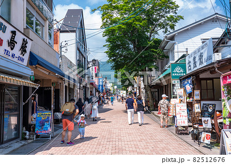 旧軽井沢銀座商店街の写真素材