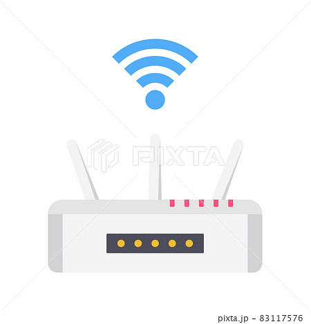 ベクター ルーター 無線lan 電波のイラスト素材