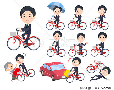 自転車転倒のイラスト素材