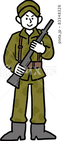 銃ポーズの写真素材