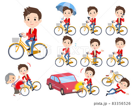 自転車転倒のイラスト素材