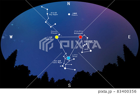 冬の星座のイラスト素材