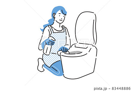 トイレ掃除のイラスト素材 トイレ掃除のイラスト素材