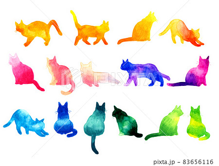 シルエット 猫 透過背景 シンプルのイラスト素材 - PIXTA