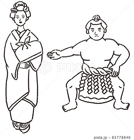 お相撲さんのイラスト素材