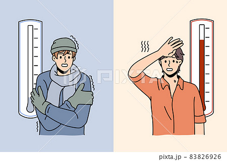 凍った 凍る 凍結 温度計のイラスト素材