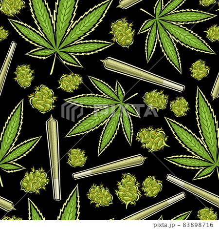 Vector Marijuana Seamless Patternのイラスト素材 8716