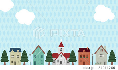 ヨーロッパ 風景 街並 建物のイラスト素材