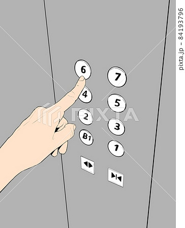 エレベーターボタンのイラスト素材
