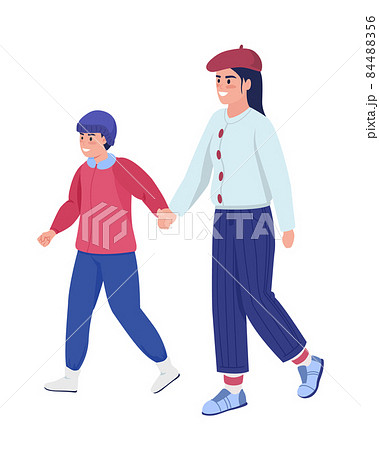 アニメ アニメーション 少年 歩くの写真素材