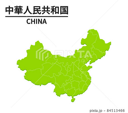 中国 中華人民共和国 地図 イラストのイラスト素材