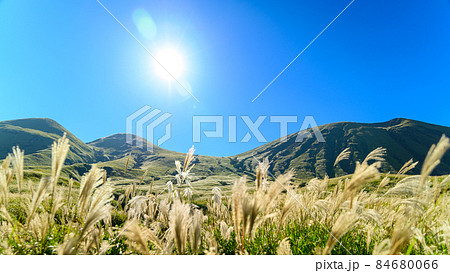 阿蘇全景 阿蘇山の写真素材