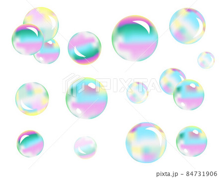 泡 シャボン玉 球体 イラストの写真素材