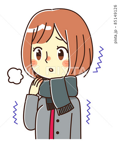白い息 冬 女の子 寒いのイラスト素材 白い息 冬 女の子 寒いのイラスト素材