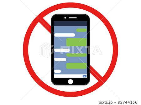 携帯電話禁止マークのイラスト素材