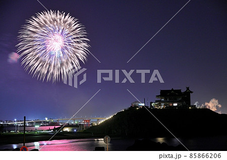 八戸花火大会の写真素材