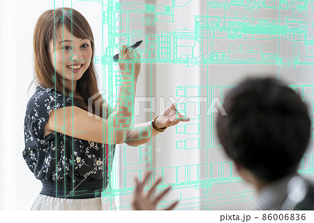 空中投影の写真素材