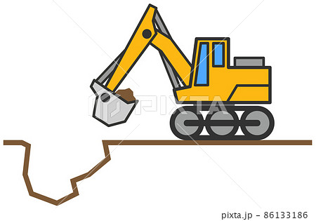 ショベルカーのイラスト素材集 ピクスタ