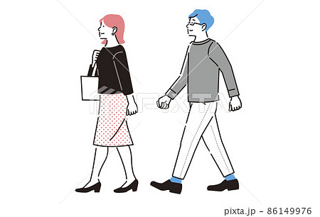 イラスト カップル 手描き 男女 かわいいのイラスト素材 イラスト カップル 手描き 男女 かわいいのイラスト素材