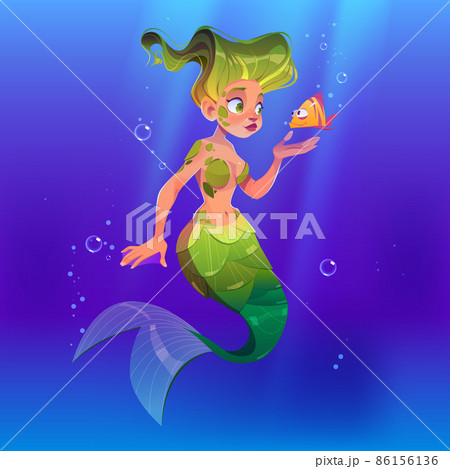 人魚 女性 イラスト 綺麗のイラスト素材