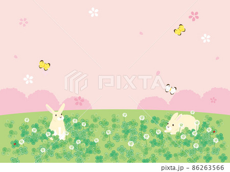 うさぎ クローバー 動物 四つ葉のイラスト素材 - PIXTA
